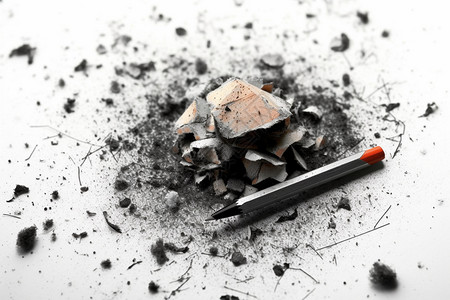 铅笔石墨爆裂粉末概念图背景图片