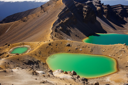 新西兰火山极端地形的山脉背景