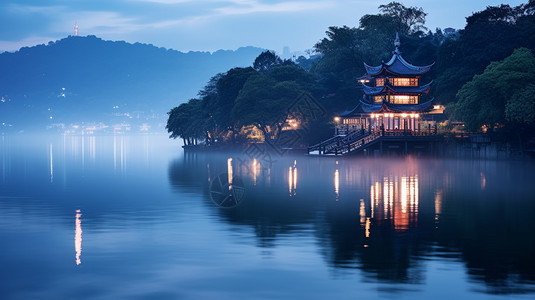 夜晚的景观图片