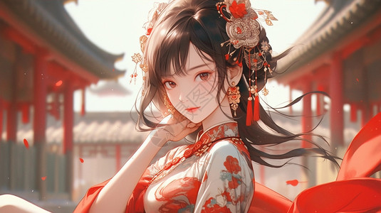 穿着汉服的美少女图片