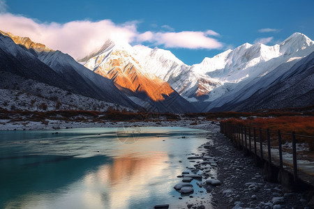 广阔的雪山背景图片