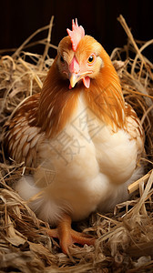 一只下蛋的母鸡背景图片