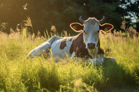 农场草地上的牛图片