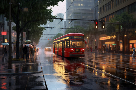 雨中的街道图片