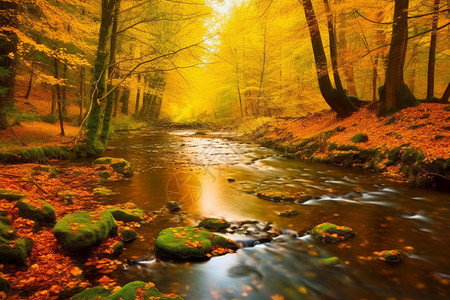 秋天森林的风景图片