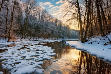 故宫的雪冬天的傍晚树木风光背景