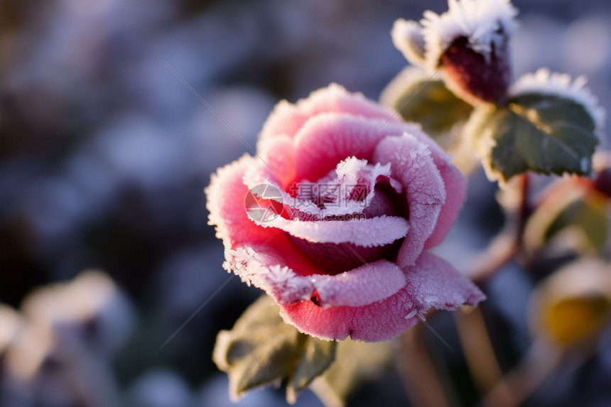 花朵上的霜冻图片