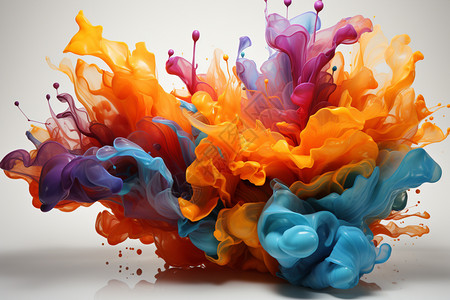 彩色爆炸的流体背景图片