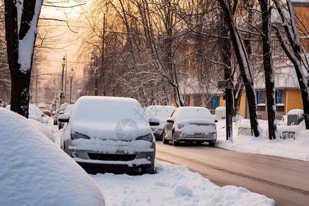 汽车上的雪汽车上的雪高清图片