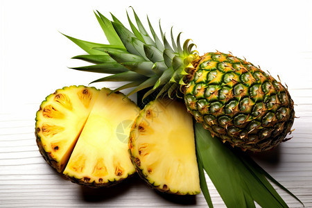 异国菠萝水果背景图片