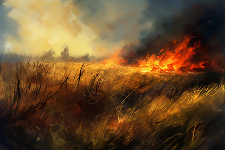 草原里燃烧的野火图片