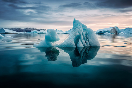 环境污染导致冰川融化背景图片