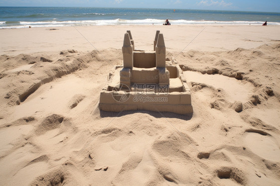 夏天沙滩上的城堡图片