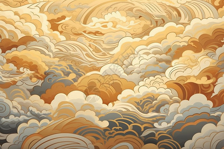 云彩世界的艺术插图图片