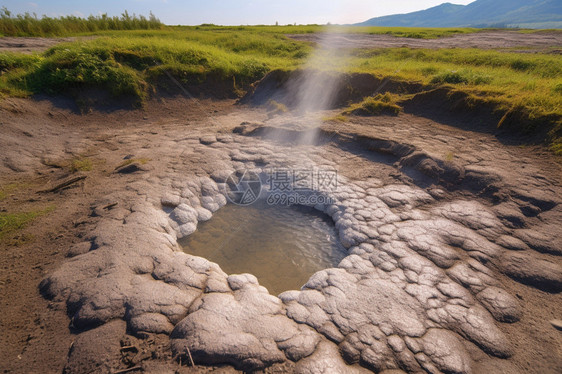 户外的地质喷泉图片