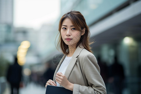 通勤中的商务女性图片