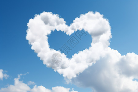 镂空爱心形状的白云图片