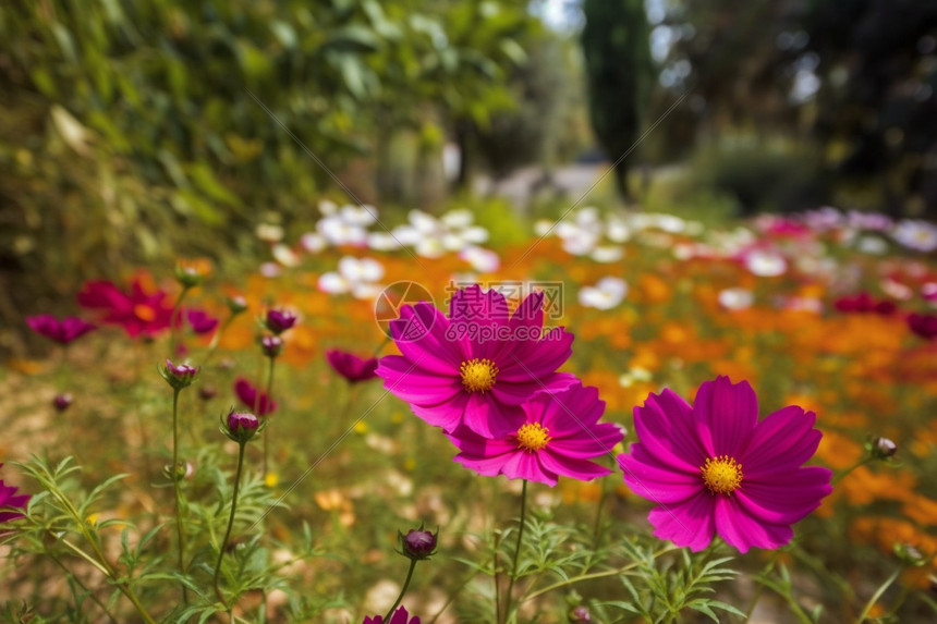 公园里的花丛图片