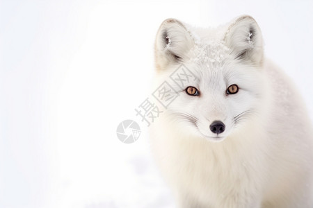 白色的野生狐狸图片