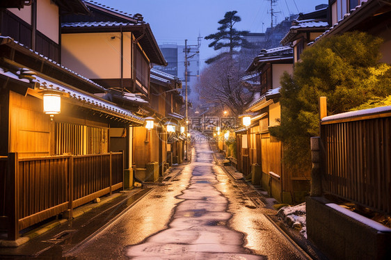 传统的历史住宅区图片