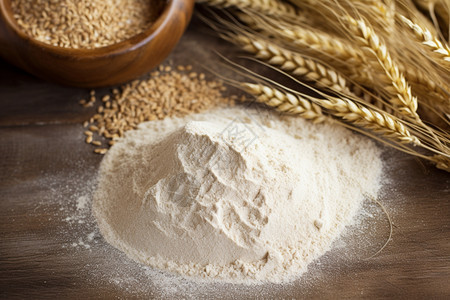 全麦小麦面粉背景图片
