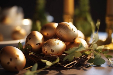 金色的复活节蛋图片