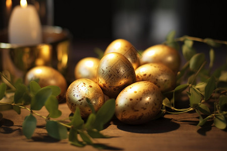 复活节的金色蛋图片