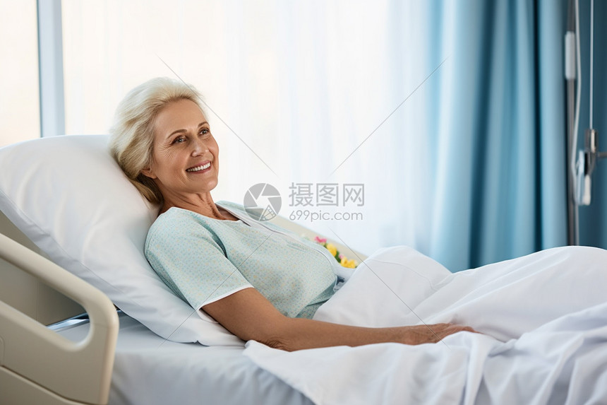 在病床上的女病人高清图片下载-正版图片600327899-摄图网
