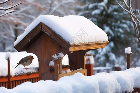 下雪后的公园一角图片