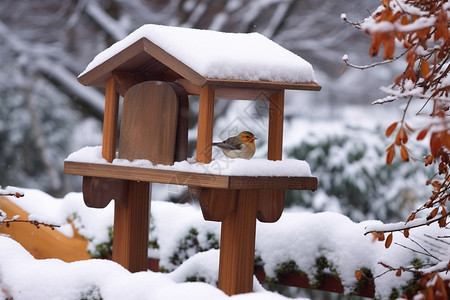 冬季雪地里的小鸟图片