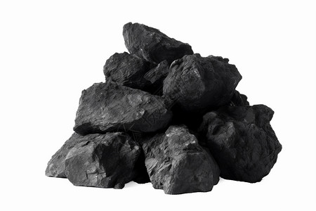 开采煤矿码成一堆的煤块插画