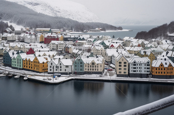 冬天的挪威特色建筑图片