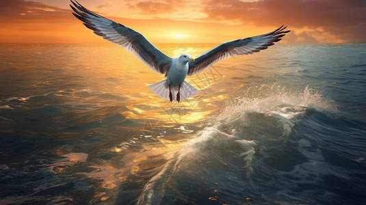 飞翔在天上的海鸥图片