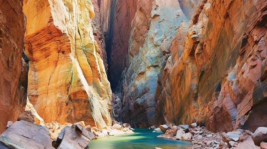 陡峭的彩色峡谷图片