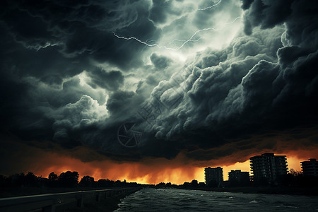雷暴飓风背景图片