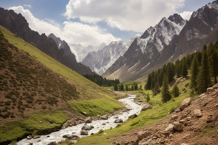 山间峡谷的美丽景观图片