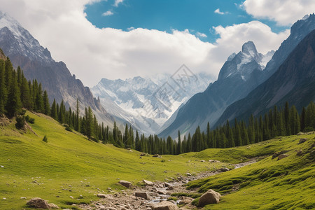 山间峡谷的美丽景观图片