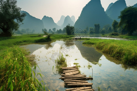 山间小溪景色图片