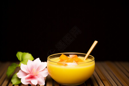 芒果甜点的照片背景图片