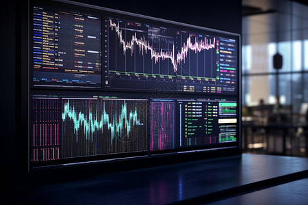 现代证券交易的电脑屏幕图片
