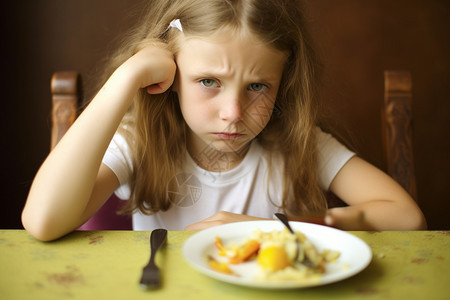 不爱吃蔬菜的小女孩图片