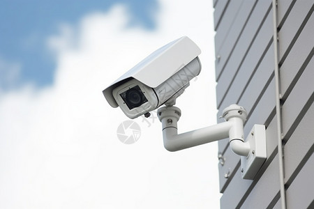 在线监控建筑外墙的监控设备背景