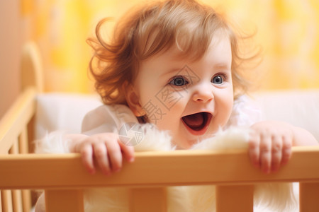 开心的女婴图片