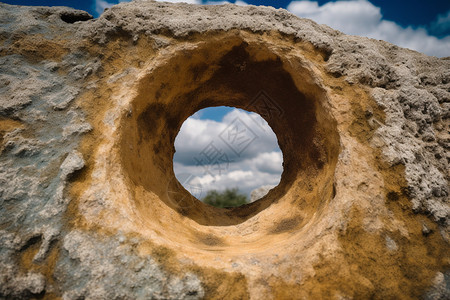 乡村中的岩石圆洞图片