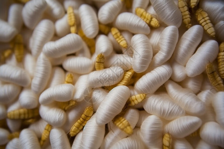 传统蚕丝纺织原料图片