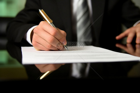 签写协议的商人图片