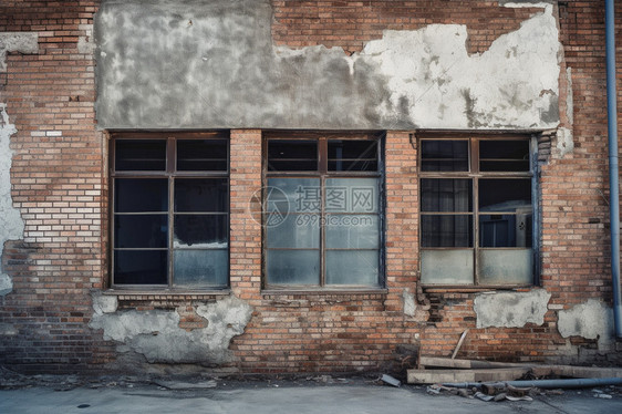 破旧的工业仓库墙壁图片