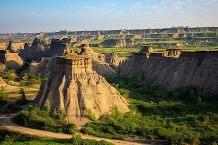 壮观风景地球森林地貌地质背景