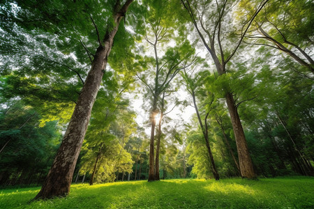 乡村公园树叶夏天户外草甸图片