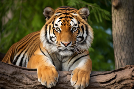 森林里休息的老虎图片